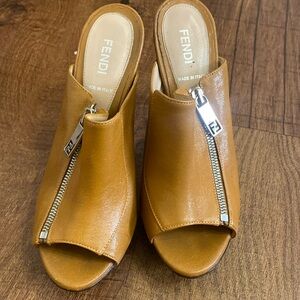 Fendi platform zipper heels